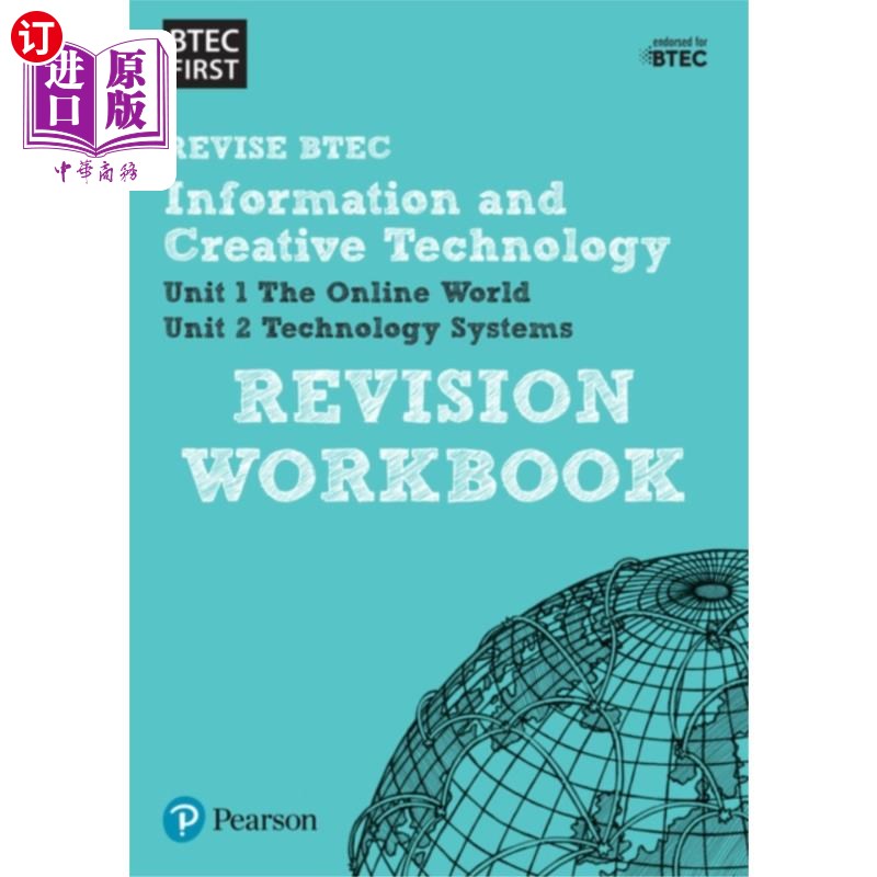 海外直订Pearson REVISE BTEC First in I&CT Revision Workb...皮尔森修订BTEC第一在I&CT修订工作手册- 2023年和2024年的-封面