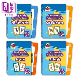 New 中商原版 for 3岁学前儿童图片单词闪卡4套 Ages Words First 英语启蒙抽认卡 英国CGP原版 Picture Flashcards