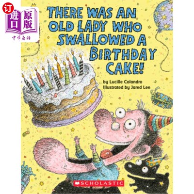 海外直订There Was an Old Lady Who Swallowed a Birthday Cake: A Board Book 有一位老太太吞下了一个生日蛋糕：一本黑板