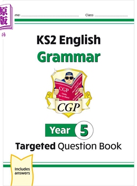 预售 CGP New KS2 English Year 5 Grammar Targeted Question Book (with Answers) KS2 英语5年级语法有针对性的问题书【中商原?