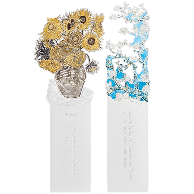 梵高杏花+向日葵金属书签造物加