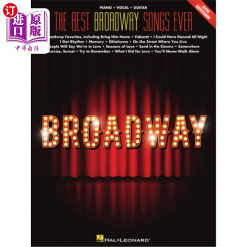 海外直订The Best Broadway Songs Ever 有史以来最好的百老汇歌曲