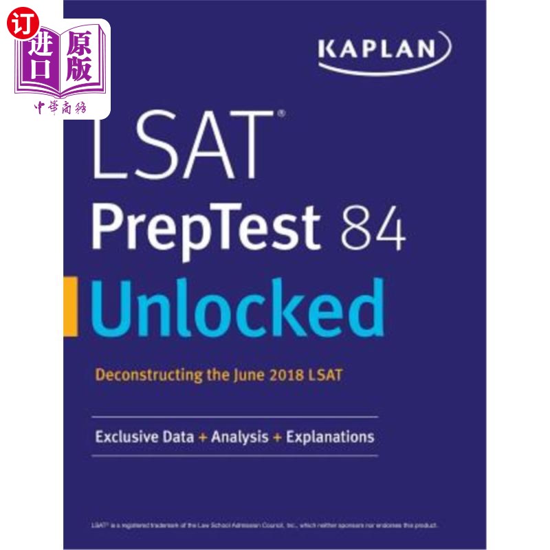 海外直订LSAT PrepTest 84 Unlocked: Exclusive Data + Analysis + Explanations LSAT预测试84解锁:专属数据+分析+解释