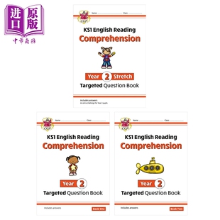 英国原版CGP KS1小学二年级英语阅读理解3册 1+2+Stretch English Targeted Question Book Year 2 Comprehension【中商原版】