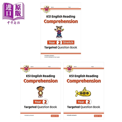 英国原版CGP KS1小学二年级英语阅读理解3册 1+2+Stretch English Targeted Question Book Year 2 Comprehension【中商原版】