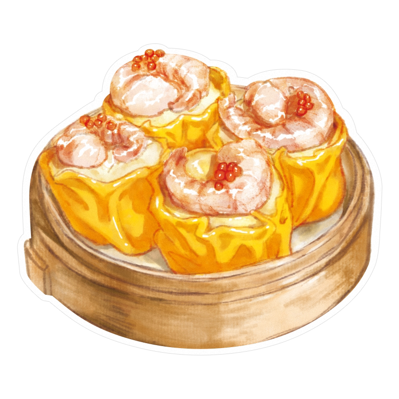 【粤式早茶-干蒸】 水彩手绘风点心异型带邮资明信片 新中式广州邮政定制可邮寄 文创旅游节日祝福收藏馈赠文化礼品【中商文?
