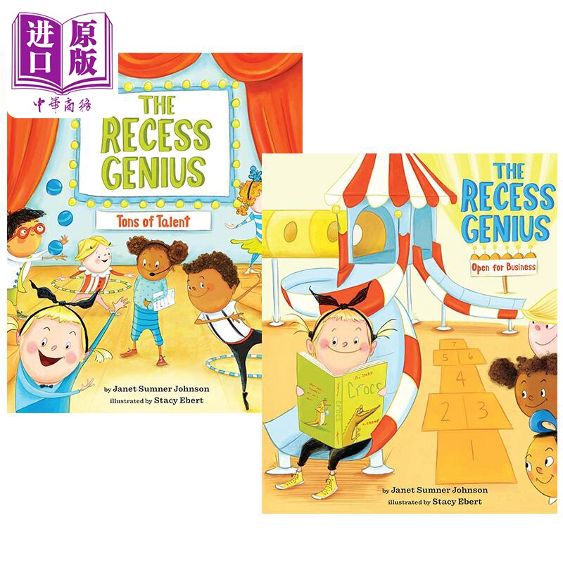 The Recess Genius 课间小天才英文原版儿童绘本2册 亲子读物 故事图画书 Open for Business Tons of Talent【中商原版】