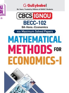 海外直订BECC-102 Mathematical Methods for Economics-I 经济学数学方法i