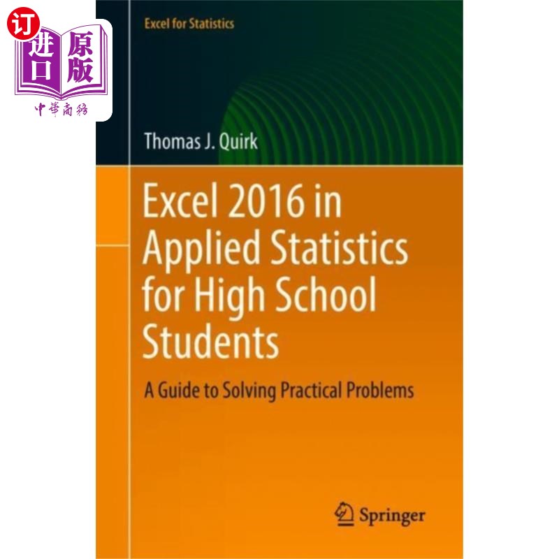 海外直订Excel 2016 in Applied Statistics for High School... Excel 2016高中生应用统计学