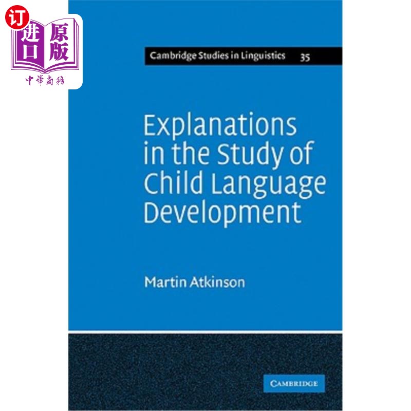 海外直订Explanations in the Study of Child Language Development儿童语言发展研究中的解释