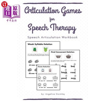 海外直订Articulation Games For Speech Therapy: Speech Articulation Workbook 语言治疗的发音游戏:发音练习册