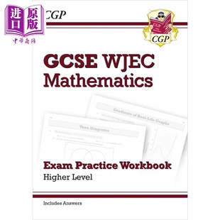WJEC 现货 中商原版 Higher 数学考试练习手册更高 英国原版 Practice Maths GCSE 含答案​​ Exam Workbook CGP教辅