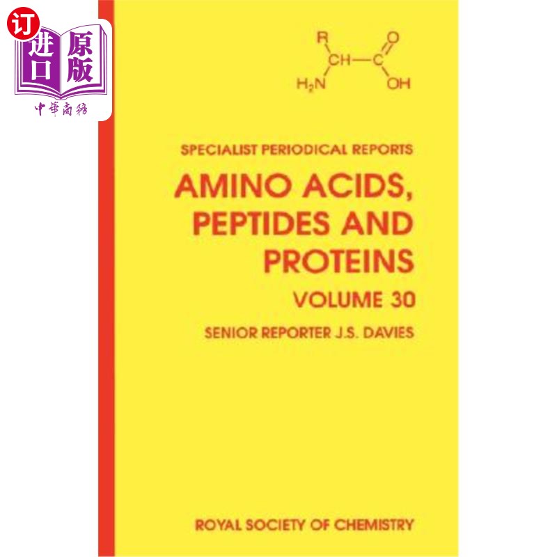 海外直订Amino Acids, Peptides and Proteins: Volume 30 氨基酸、肽和蛋白质：第30卷