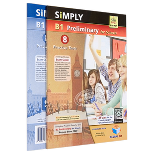 现货 剑桥英语PET考试 Simply B1 Preliminary for Schools Practice Tests 校园版自学套装含音频答案及备考指南