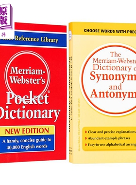 Merriam Webster Dictionary麦林韦氏词典2册 同义反义词词典 Synonyms and Antonyms 袖珍词典Pocket Dictionary【中商原版】