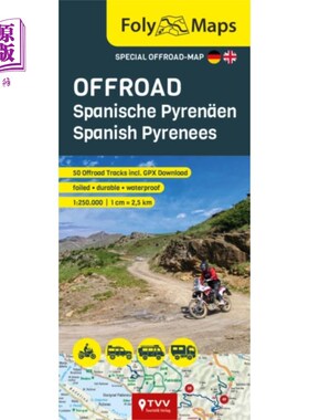 海外直订FolyMaps OFFROAD Spanish Pyrenees 1:250,000 FolyMaps越野西班牙比利牛斯1:25万