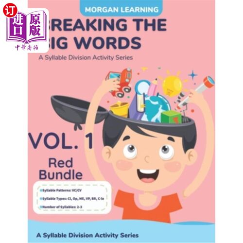 海外直订Breaking The Big Words: VOLUME 1 (VC/CV): A Syllable Division Activity Series 打破大词:第1卷(VC/C