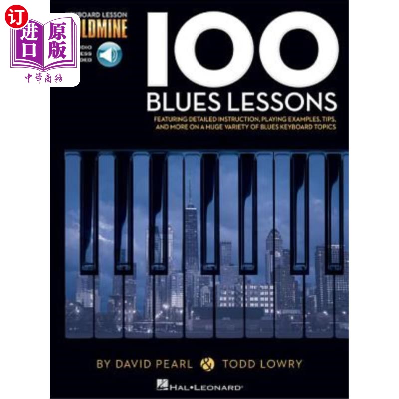 海外直订100 Blues Lessons: Keyboard Lesson Goldmine Series Book/Online Audio [With 2 CDs