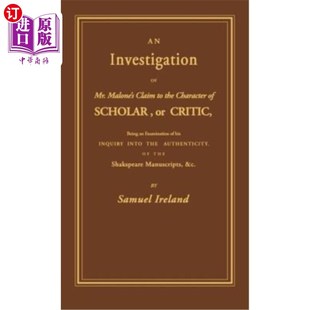 Mr. Volume Into Claim Charter 学者或评论家 调查： Malone 性格 海外直订Investigation Scholar 马龙先生