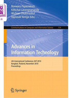 海外直订Advances in Information Technology: 4th International Conference, IAIT 2010, Ban 信息技术进展:第四届国际会议，