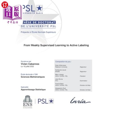 海外直订From Weakly Supervised Learning to Active Labeling: PhD Thesis 从弱监督学习到主动标注:博士论文