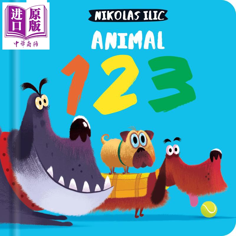 现货 Animal 123 动物123 Nikolas Ilic 英文原版进口童书 低幼儿童早教绘本 英语 数数 数字启蒙 纸板书 2-5岁【中商原版】