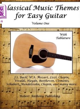 海外直订Classical Music Themes for Easy Guitar 轻松吉他的古典音乐主题