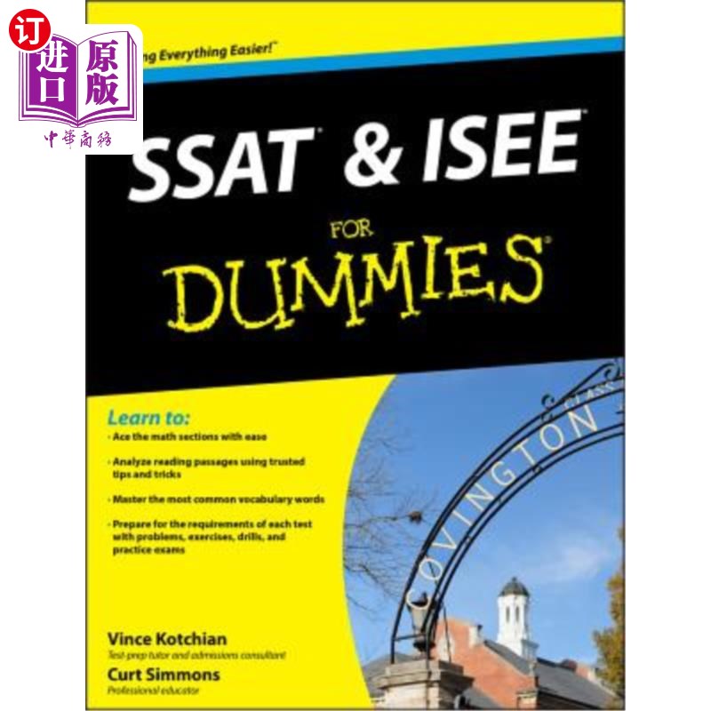 海外直订SSAT and ISEE for Dummies SSAT和ISEE用于假人