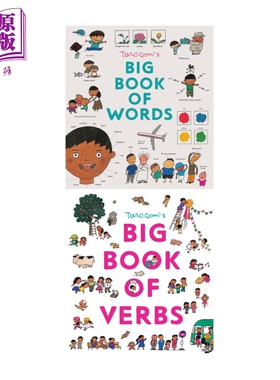 预售 Taro Gomi's Big Book of Words+Verbs 五味太郎的单词书+动词书 英文原版 儿童学习绘本 早教认知 进口童书3-5岁【中商原版?