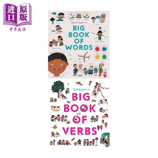 预售 Taro Gomi's Big Book of Words+Verbs 五味太郎的单词书+动词书 英文原版 儿童学习绘本 早教认知 进口童书3-5岁【中商原版?