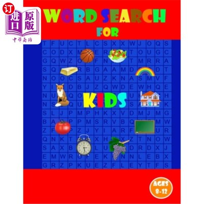 海外直订Word search for kids ages 8-12: Kids Word Search Puzzle Book ages 8-9 & 9-10 & 1 8-12岁儿童单词搜