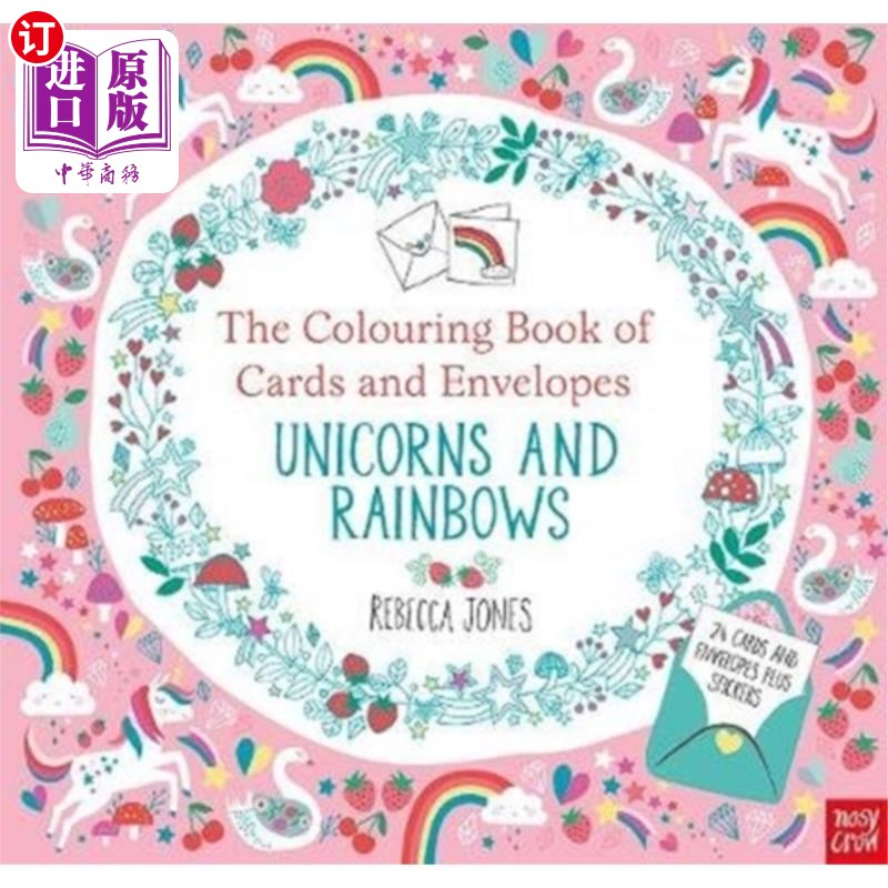 海外直订National Trust: The Colouring Book of Cards and ... 国家信托:卡片和信封的着色书-独角兽和彩虹