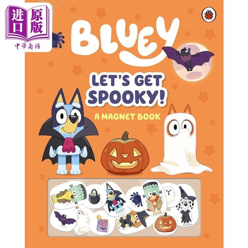 磁贴书 小蓝狗布鲁伊 南瓜节 Bluey Lets Get Spooky 英文原版 儿童卡通动画故事书 游戏书 精装绘本 进口童书【中商原版】