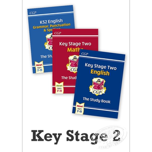 英国CGP原版 KS2 Catch-Up Essentials Study 3-6年级综合学习练习册3册 英语+阅读理解+数学 7-11岁【中商原版】