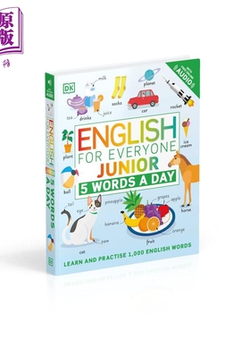 预售 English for Everyone Junior 5 Words a Day DK人人学英语 每日英语1天5单词 英文原版 儿童插图词汇字典图书【中商原版】