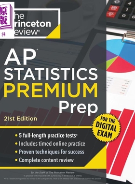新版2026年普林斯顿AP大学考试备考统计学高级备考第21版模拟考试Princeton Review AP Statistics Premium Prep【中商原版】