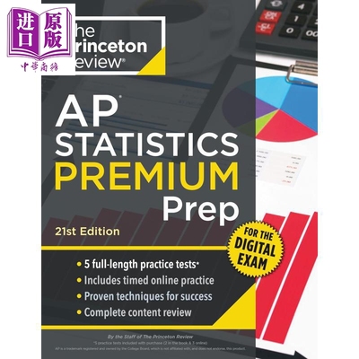 新版2026年普林斯顿AP大学考试备考统计学高级备考第21版模拟考试Princeton Review AP Statistics Premium Prep【中商原版】
