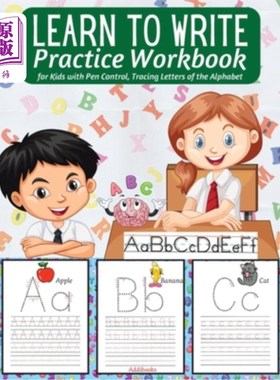 海外直订Learn to Write Practice Workbook: : Preschool Workbook for Toddlers - Activities 学习写练习练习册:学龄前儿
