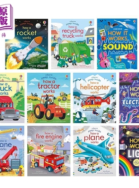 Usborne 英文原版尤斯伯恩偷偷看里面系列合集 儿童纸板书 知识科普读物 Peep Inside How a Crane Plane Works【中商原版】