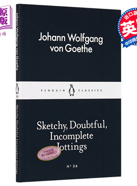现货 LBS 36 Sketchy Doubtful Incomplete Jottings 英文原版 小黑书: 36  歌德 未完成的笔记【中商原版】