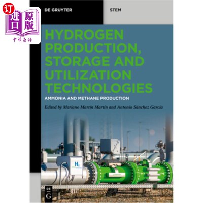 海外直订Hydrogen Production, Storage and Utilization Technologies: Ammonia and Methane P 氢气生产、储存和利用技术：