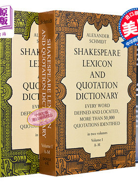 现货 莎士比亚词典2本套装 Dover Thrift Editions Shakespeare Lexicon and Quotation Dictionary 英文原版 Dover【中商原版】