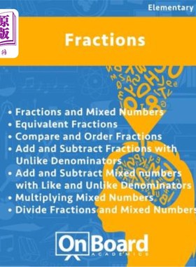 海外直订Fractions: Fractions & Mixed Numbers, Equivalent Fractions, Compare & Order Frac 分数：分数和混合数、等效分