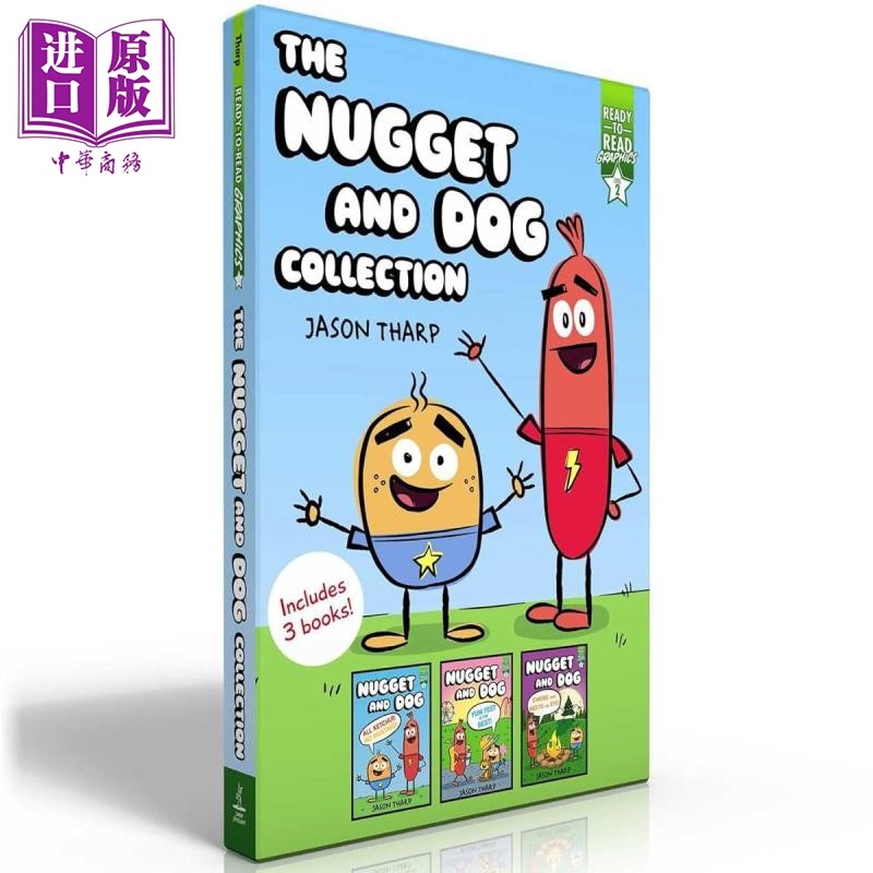 齐齐学会读漫画2级 热狗和鸡块 3册 Ready-to-Read Graphics Level 2 Nugget And Dog Collection Boxed Set 原版【中商原版?