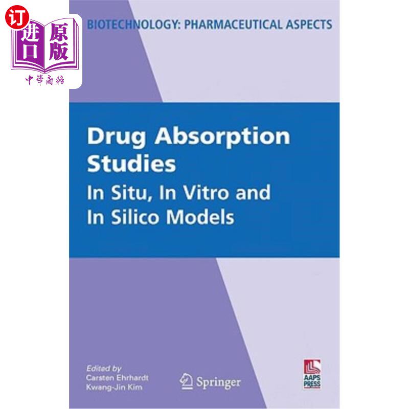 海外直订医药图书Drug Absorption Studies: In Situ, in Vitro and in Silico Models 药物吸收研究：原位、体外和硅模型