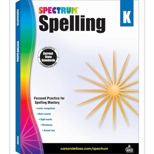 光谱练习册 单词拼写系列 幼儿园 Carson Dellosa Spectrum Spelling Grade K 美国CarsonDellosa 英文原版进口【中商原版】