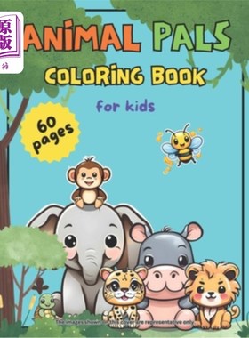 海外直订Animal Pals: Coloring Book for Kids with Wild and Domestic Animals: Educational, 动物伙伴：涂色书与野生和家