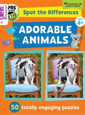 海外直订Spot the Differences: Adorable Animals!, 1: 50 Totally Engaging Puzzles! 找出差异：可爱的动物！，1:50个完全