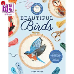美丽 学习绣各种彩色 Easy 技术 简单 鸟 刺绣容易 Birds Beautiful Made 海外直订Embroidery