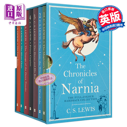 纳尼亚传奇全集7册 英文原版 精装盒装 带插图 全彩 CS刘易斯 狮子女巫与魔衣橱 The Chronicles of Narnia C S Lewis【中商?